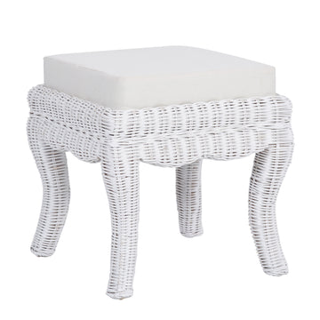 Rowan 19.7" Bohemian Designer Woven Rattan/Wood Vanity Stool - JONATHAN Y